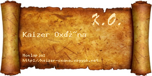 Kaizer Oxána névjegykártya